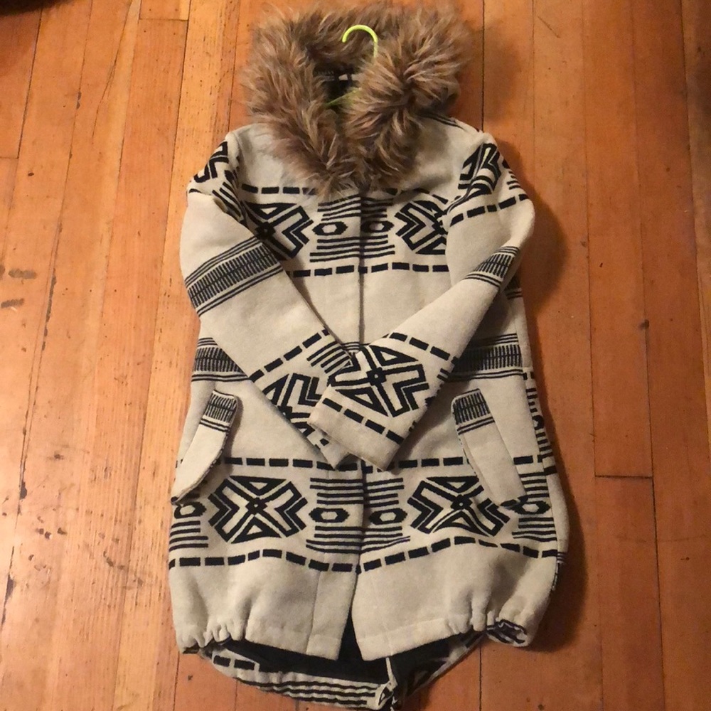 BB Dakota Wool and Fur Coat